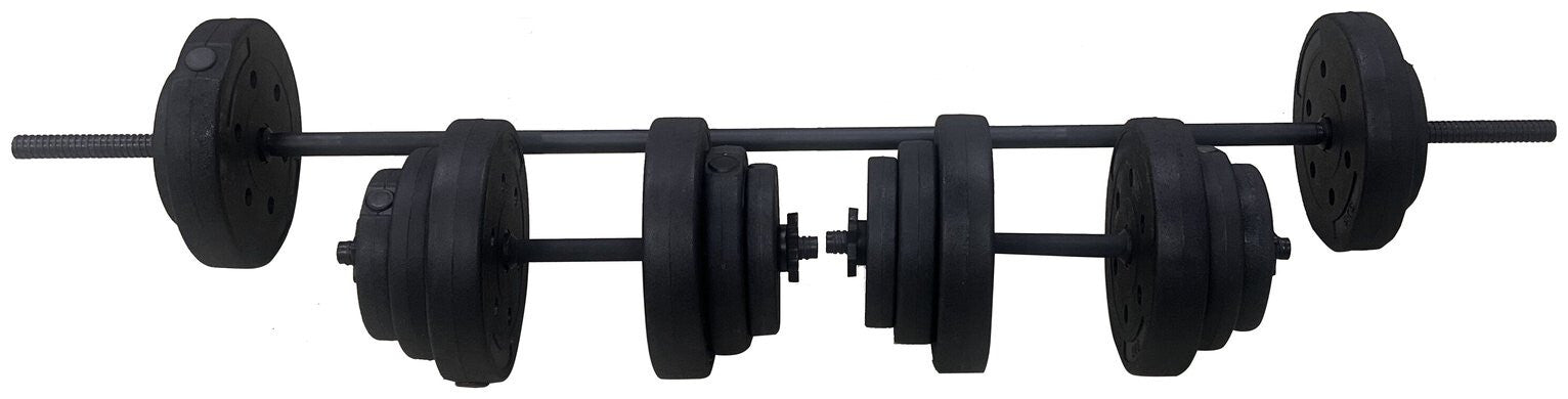 Opti Vinyl Dumbbell and Barbell Set - 50kg | Adjustable Dumbbells and Bar Set