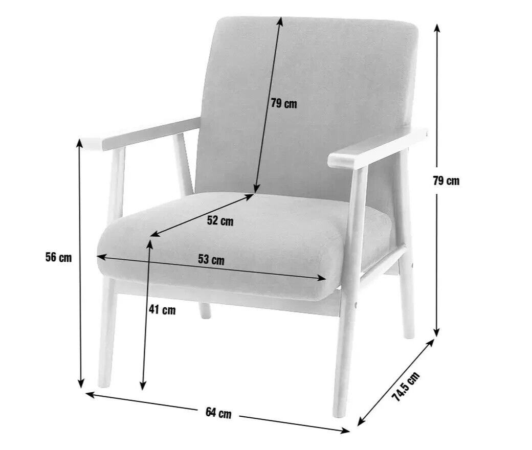 Watson Self Assembly Wood Accent Chair -Dark Grey