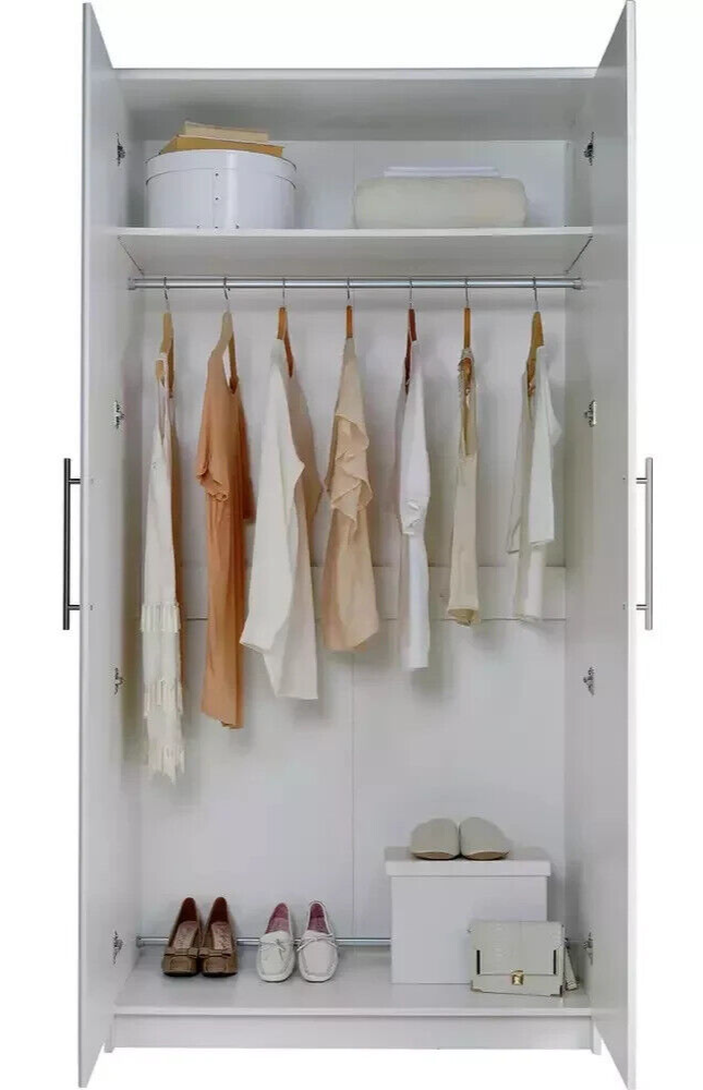 Normandy 2 Door Wardrobe - White ( B Grade 32637 )