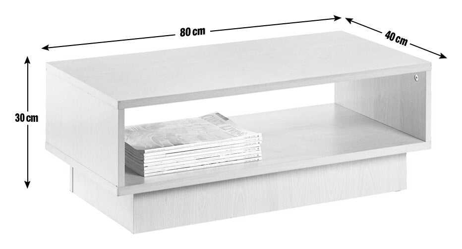 Cubes 1 Shelf Coffee Table Oak Effect | Modern Living Room Table Storage Shelf