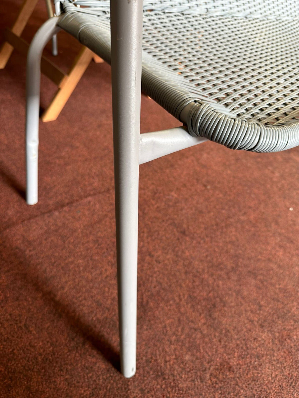 Steel Wicker 2 Seater Garden Bench - Grey