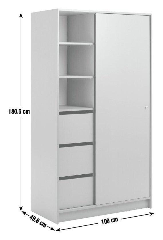 Malibu 1 Door Sliding Wardrobe - Grey