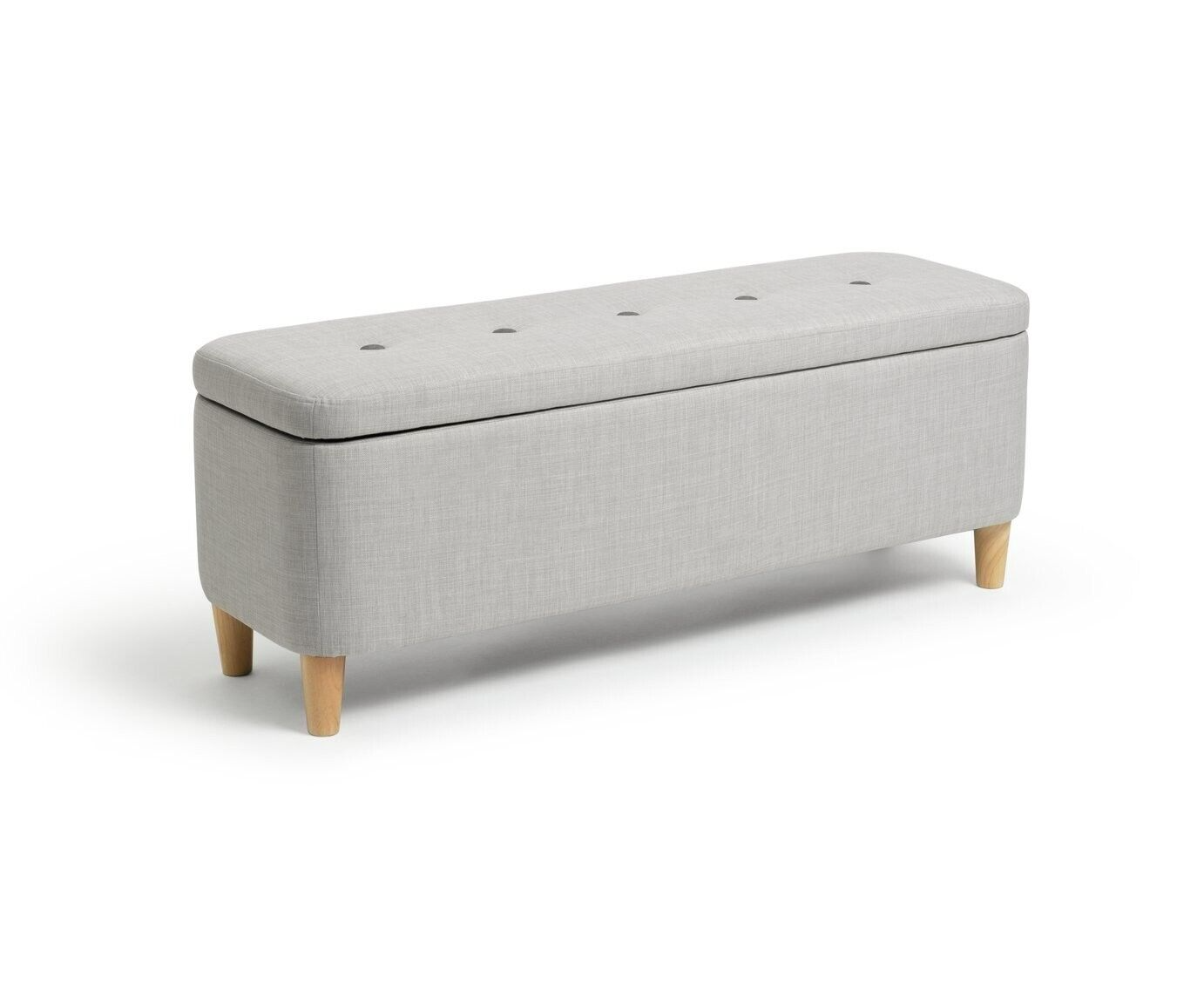 Habitat Aspen Fabric Storage Ottoman - Light Grey