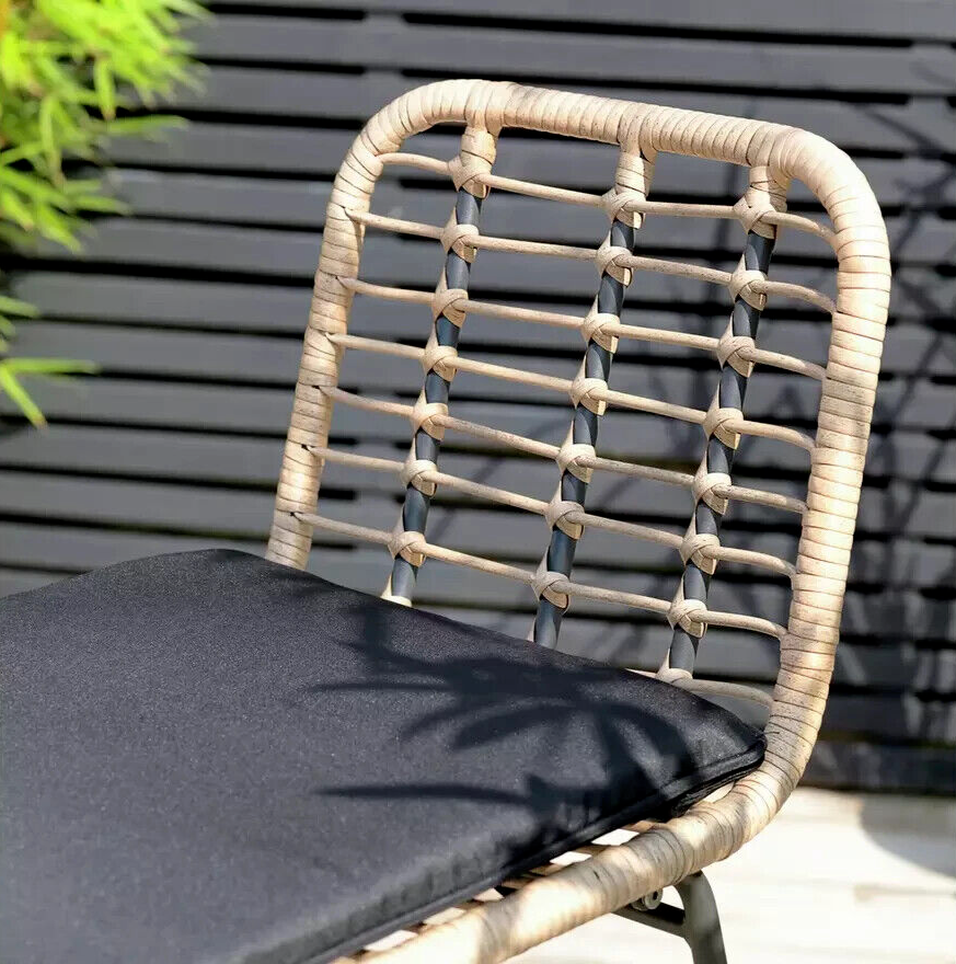 Habitat 2 Seater Bamboo Garden Bar Bistro Set | Outdoor Patio Table Chairs