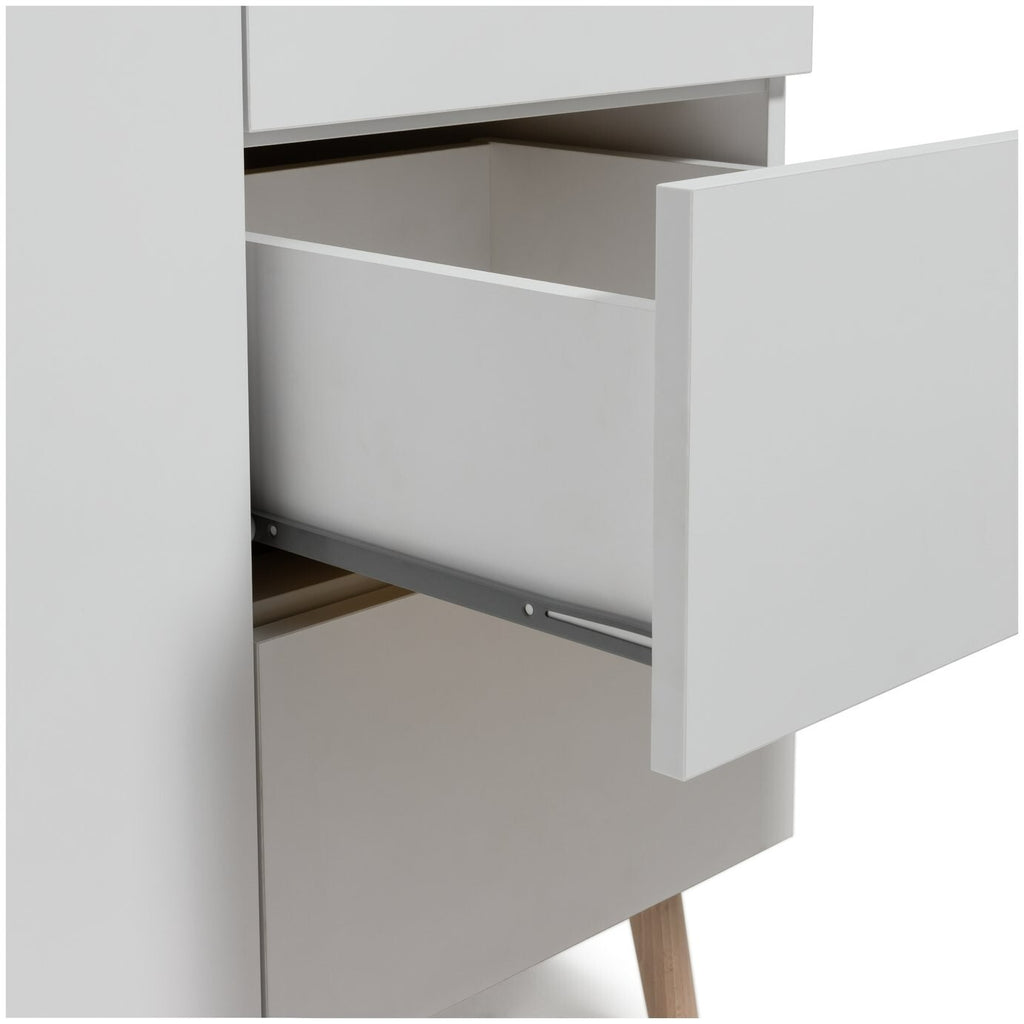Skandi 1 Door 3 Drw Open Wardrobe -White Two Tone