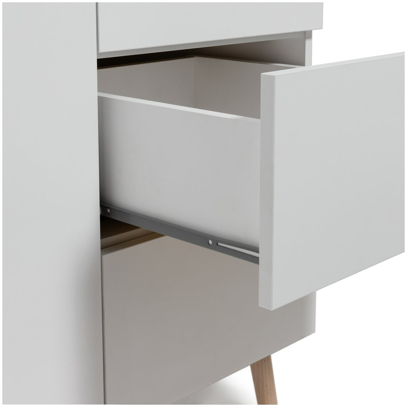 Skandi 1 Door 3 Drw Open Wardrobe -White Two Tone