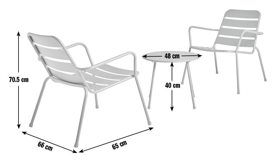 Annika 2 Seater Metal Garden Bistro Set - Green