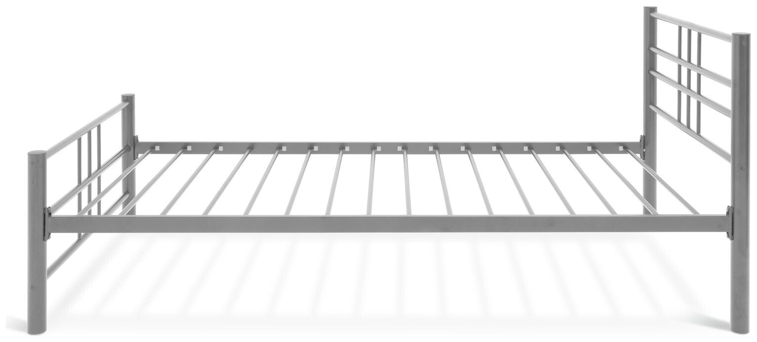 Home Atlas Single Metal Bed Frame - Silver