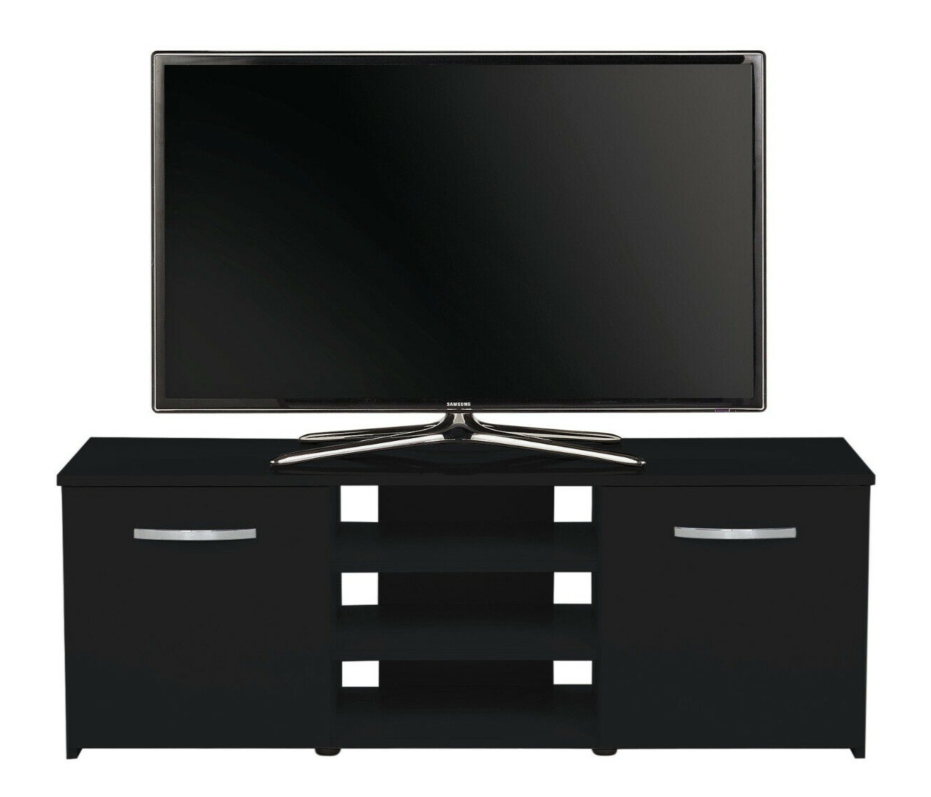 Habitat Home Hayward 2 Door Small TV Unit - Black Gloss | Entertainment Storage
