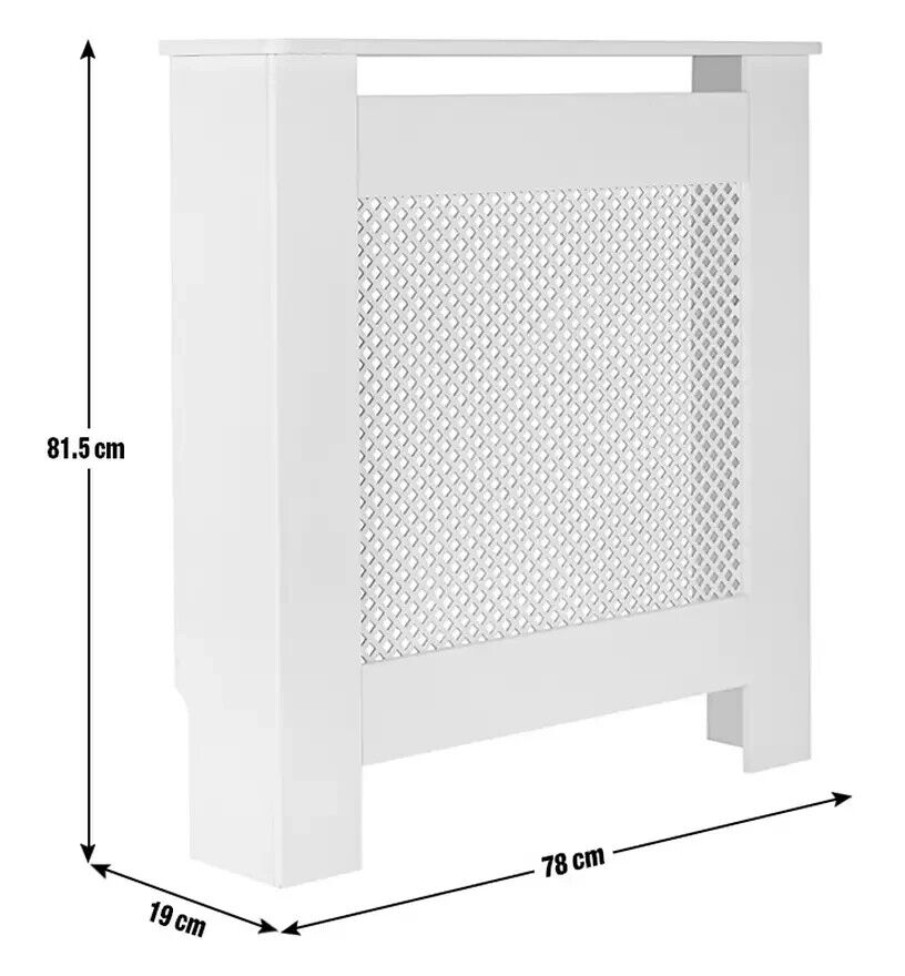 Habitat Odell Mini Radiator Cover White | Lattice Panel MDF Cabinet Heater Cover