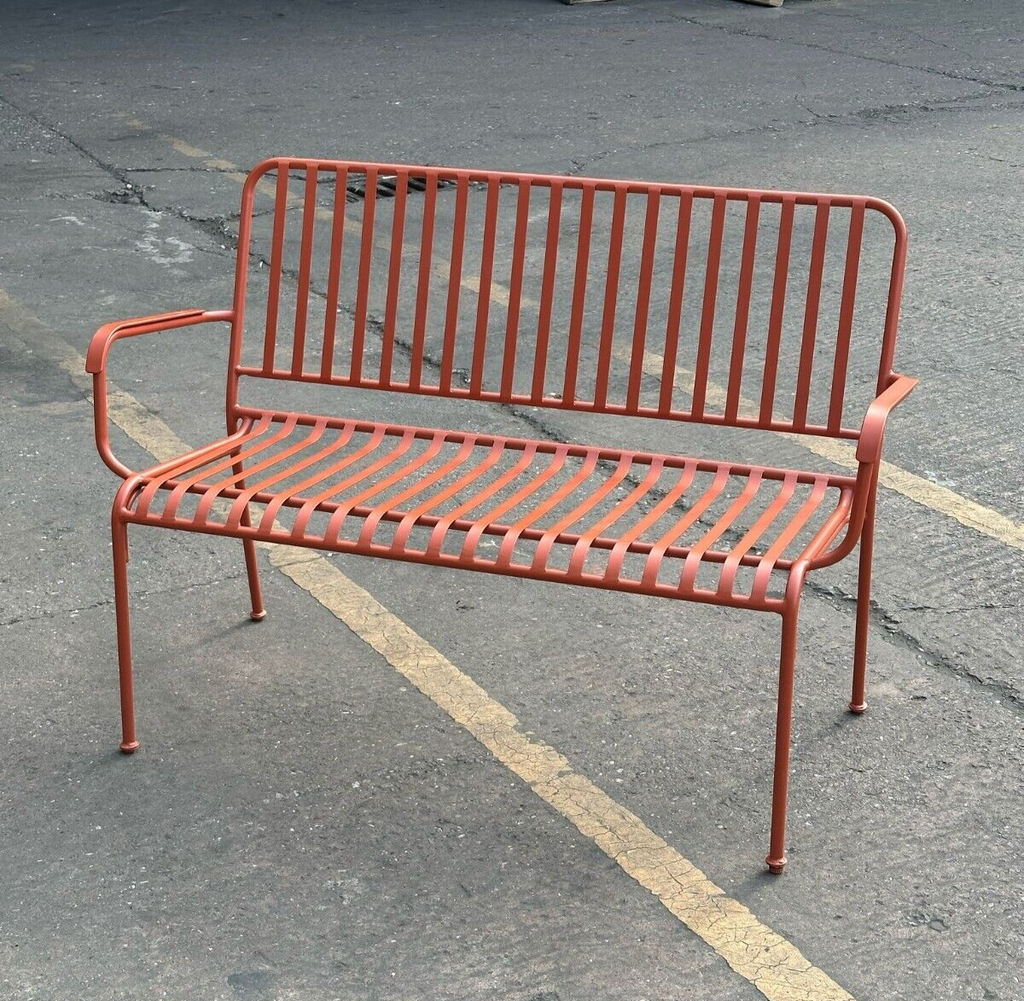 Habitat Indu 2 Seater Metal Garden Bench - Red (S)