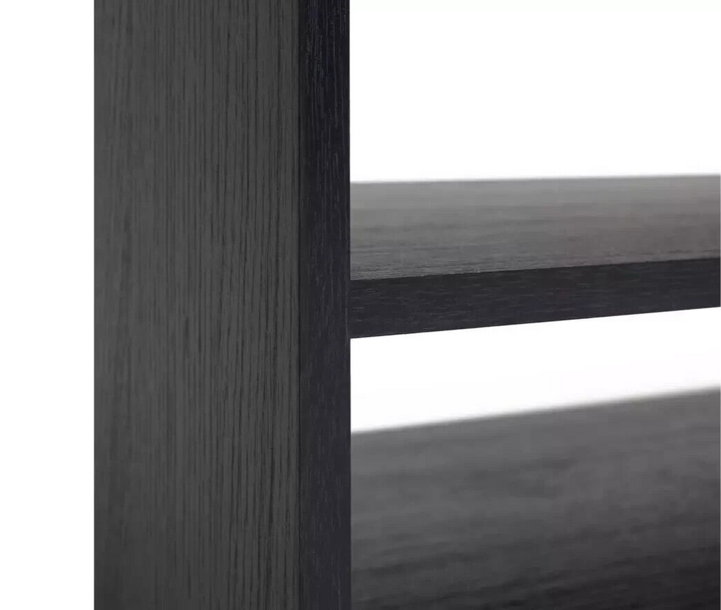Home Squares 1 Drawer TV Unit - Black | Black TV Stand Cabinet Oak Effect Media