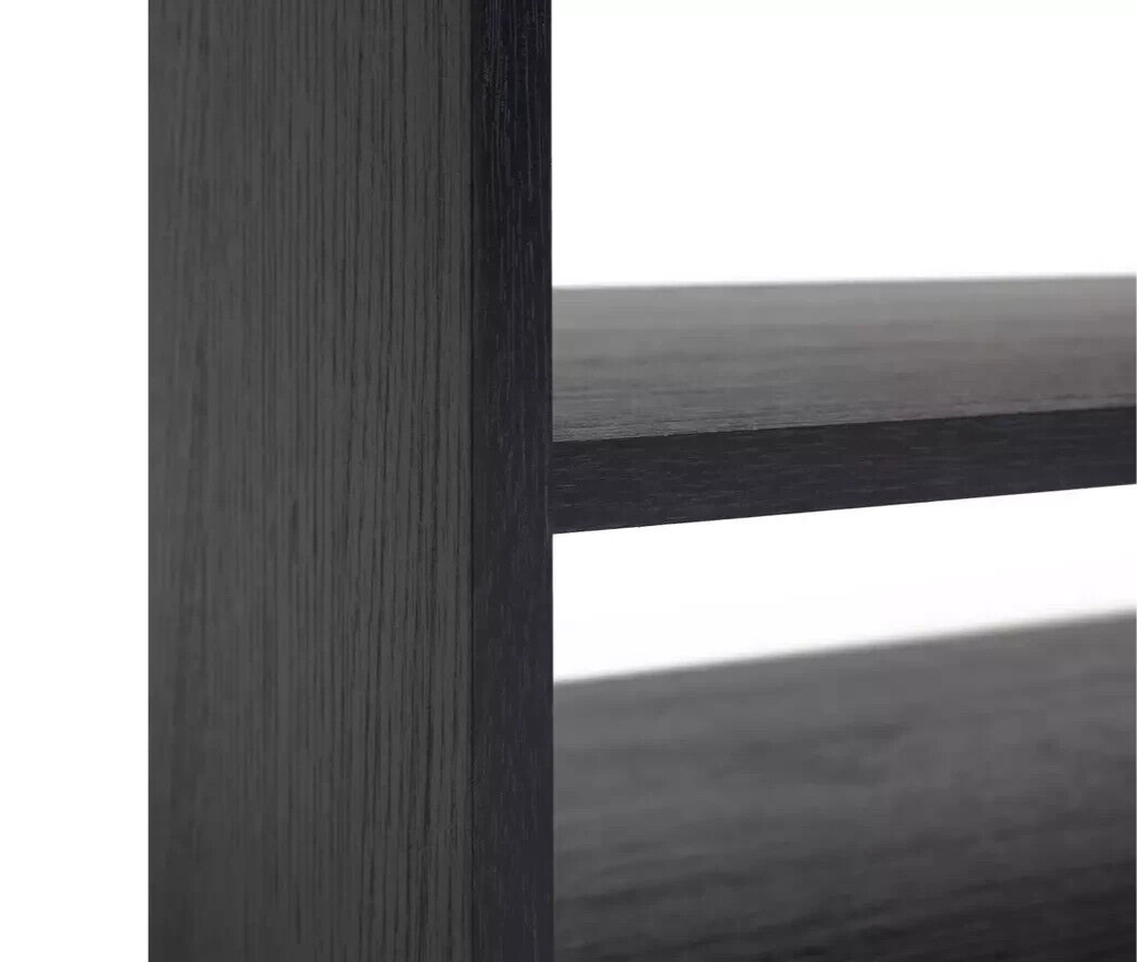 Home Squares 1 Drawer TV Unit - Black | Black TV Stand Cabinet Oak Effect Media