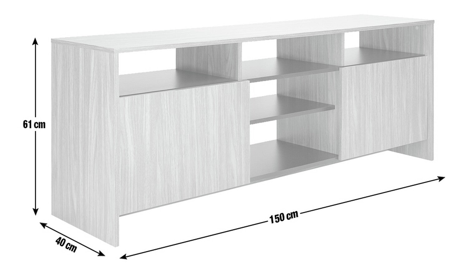 Habitat Turin 2 Door TV Unit - Black & Walnut Effect | Modern Stylish TV Stand