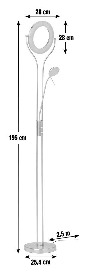 Father & Child LED Uplighter Floor Lamp - Chrome