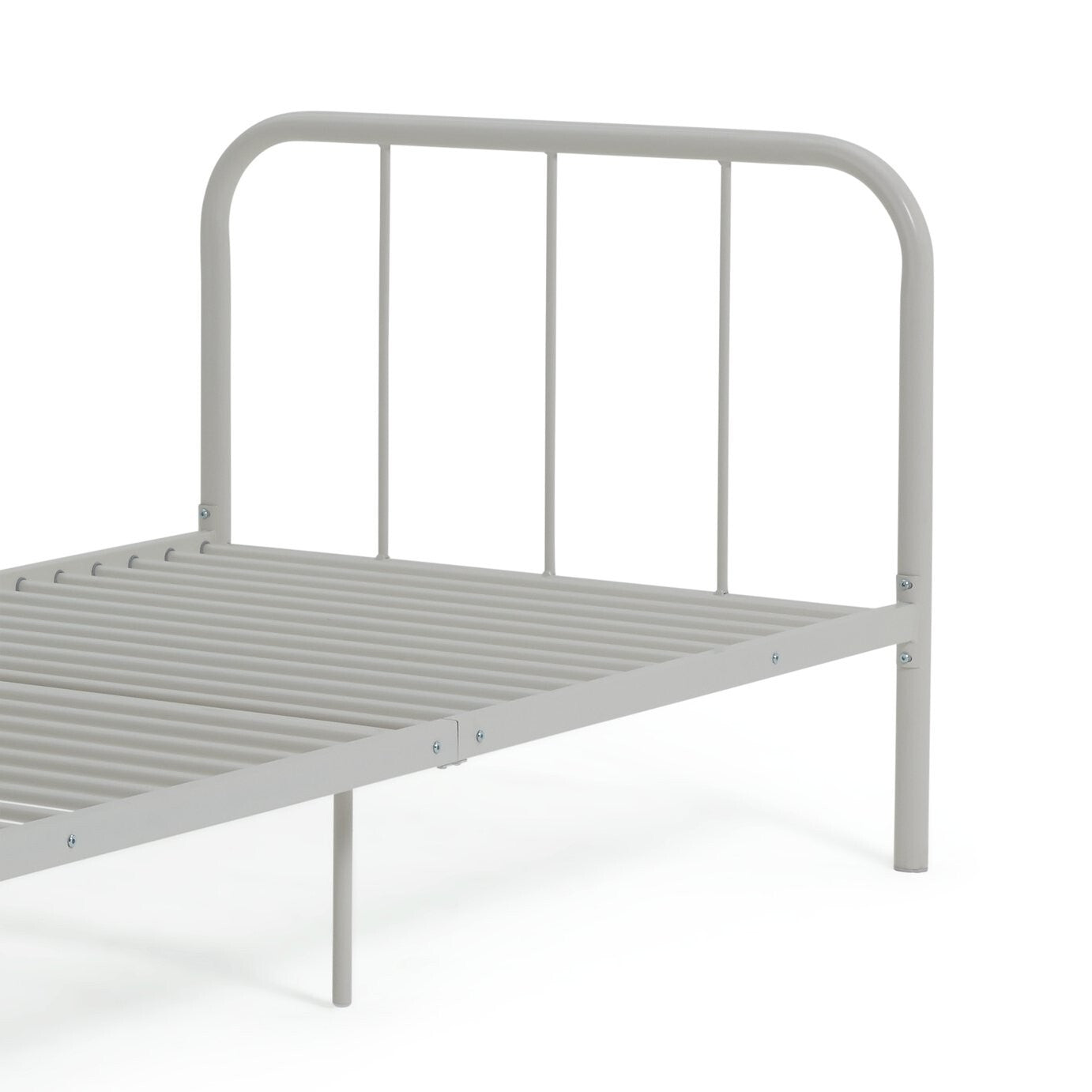 Home Charlie Single Metal Bed Frame White | Sturdy Durable Bedframe for Bedroom