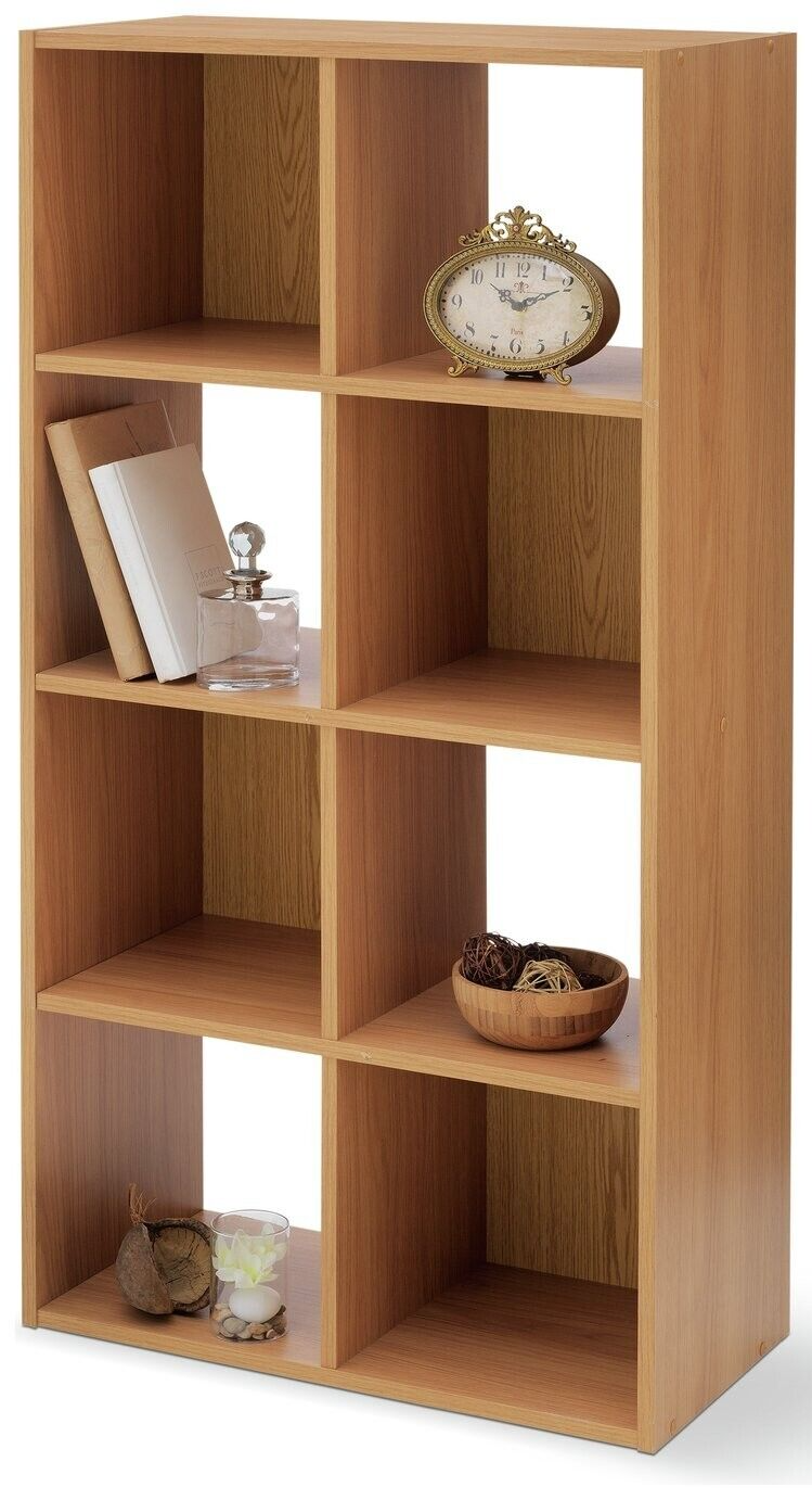 Home Squares 8 Cube Storage Unit - Oak Effect | Oak Effect Cube Shelf Organizer