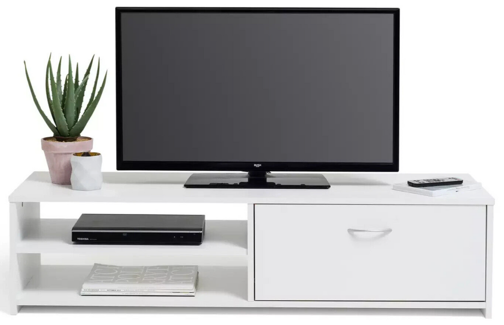 Habitat Squares 1 Drawer TV Unit - White ( B Grade 35899 )