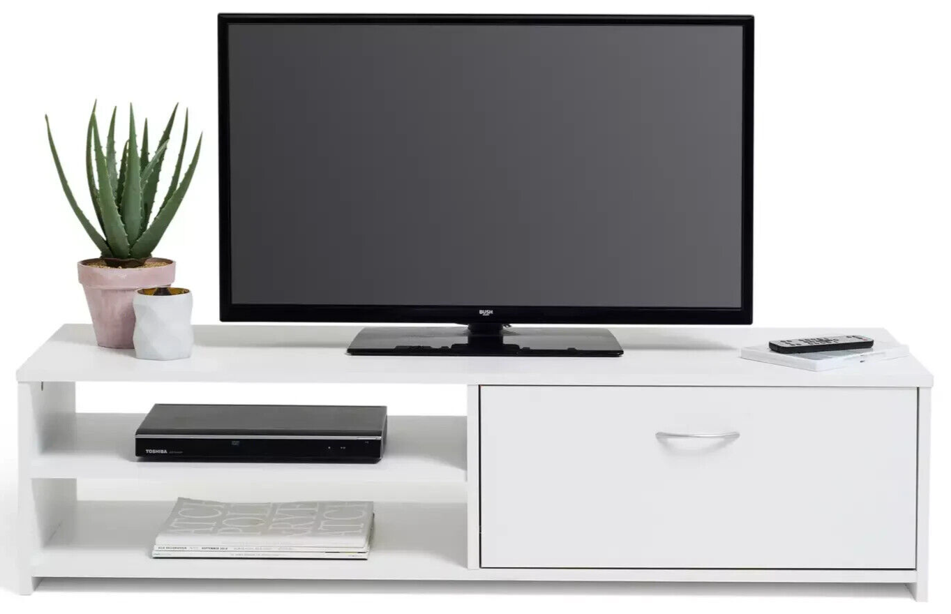 Habitat Squares 1 Drawer TV Unit - White ( B Grade 35899 )