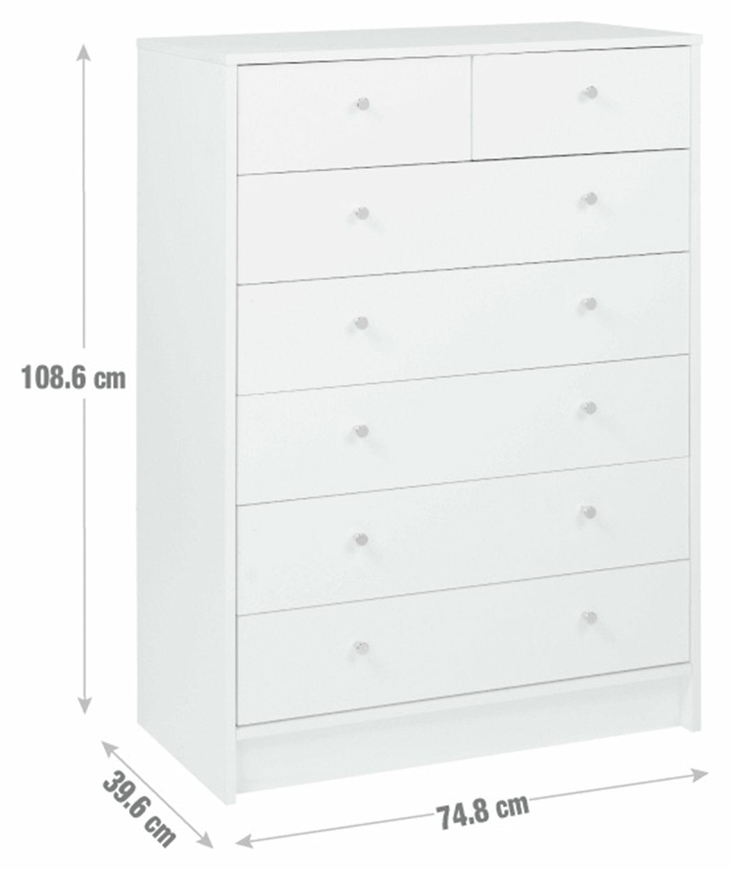 Malibu 7 Drawer Chest - Black Oak Effect ( B Grade 38362 - 38365 )
