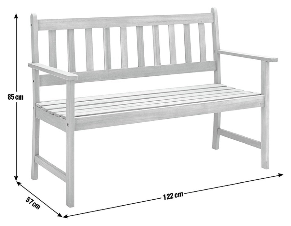 Newbury 2 Seater Wooden Garden Bench - Light Wood