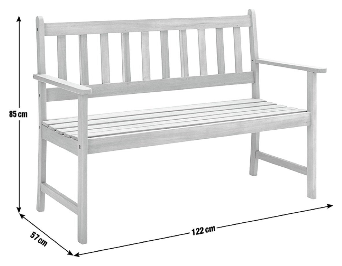 Newbury 2 Seater Wooden Garden Bench - Light Wood