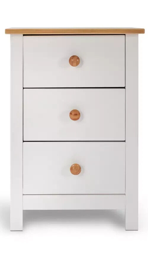 Scandinavia 3 Drawer Bedside Table - Two Tone