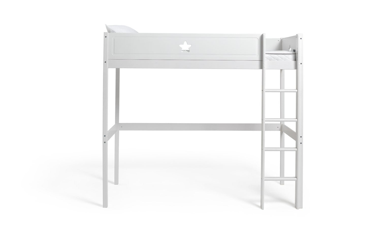 Stars High Sleeper Bed Frame - White | Children’s high bed frame