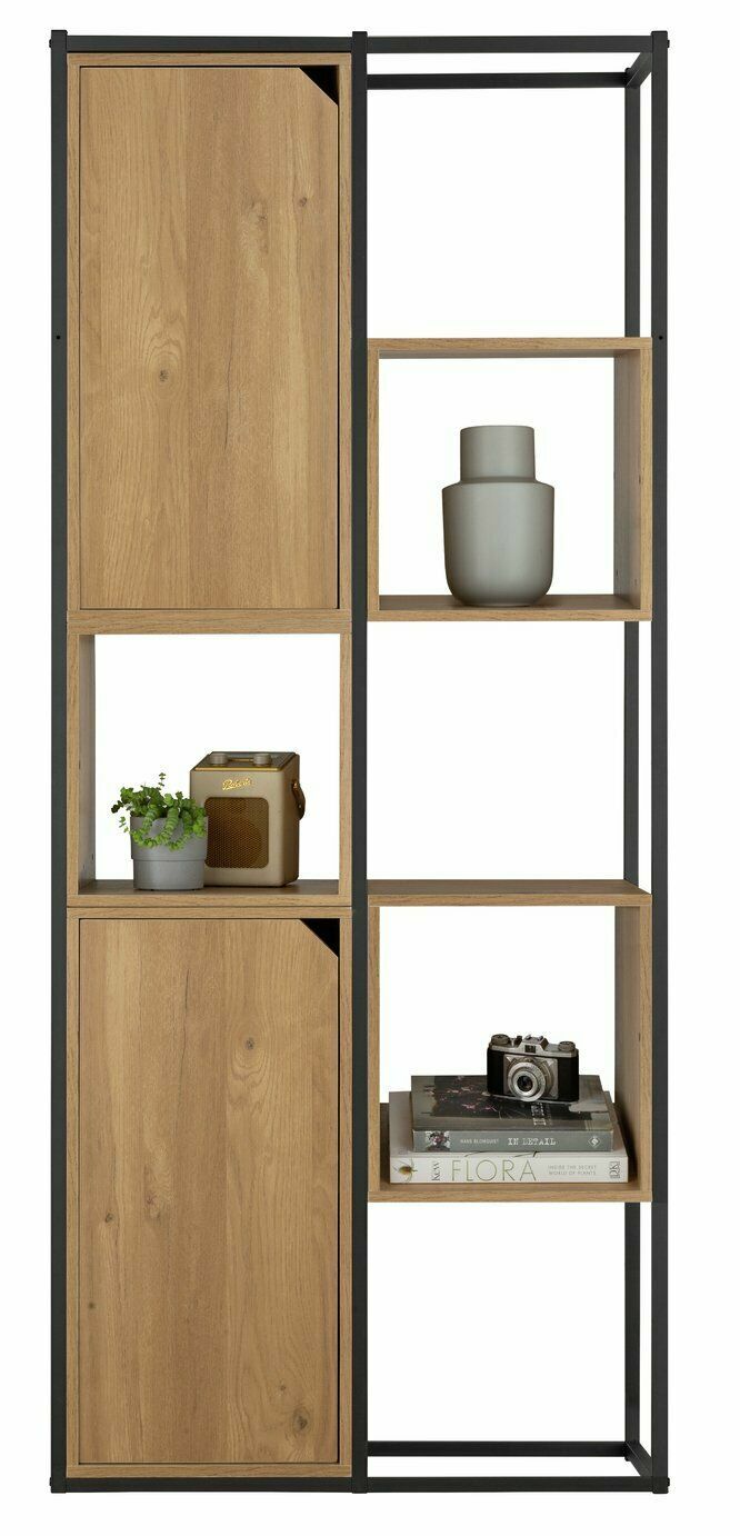 Habitat Loft Living Tall Shelving Unit - Light Oak | Oak Shelf Storage Bookcase