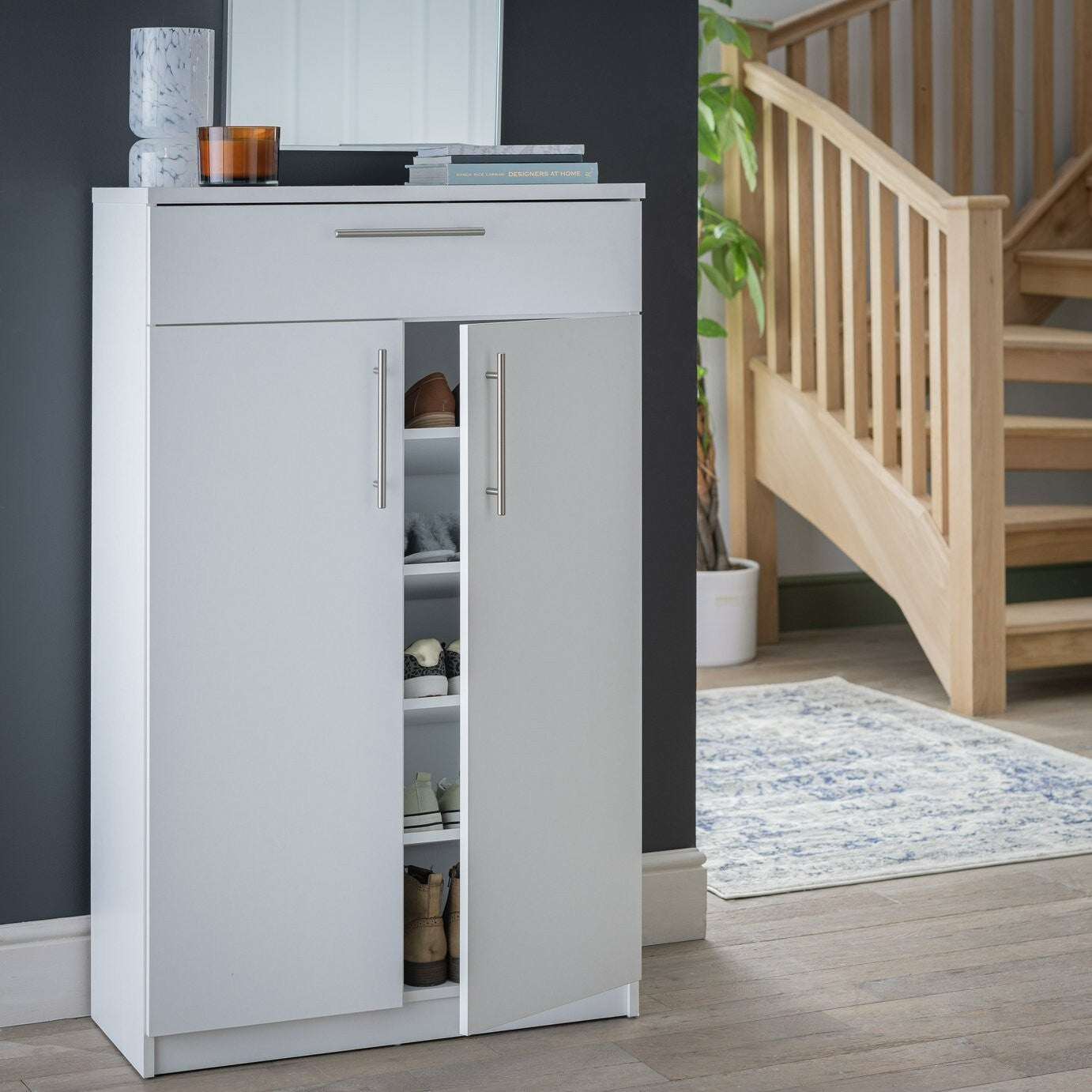 Brisbane 2 Door Shoe Storage Cabinet - White