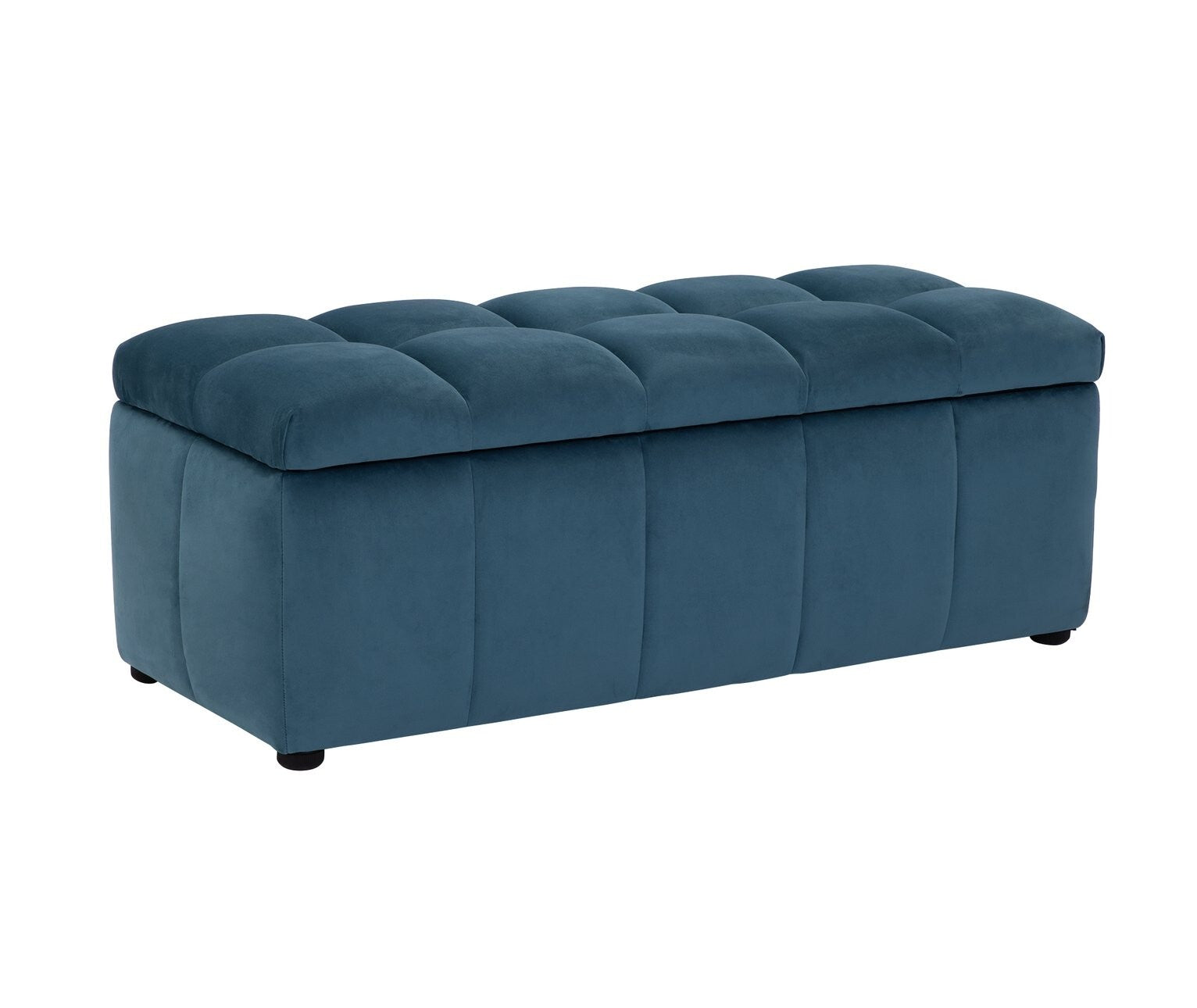Habitat Maisie Large Storage Ottoman Box Velvet Blue | Bedroom Bench Upholstered