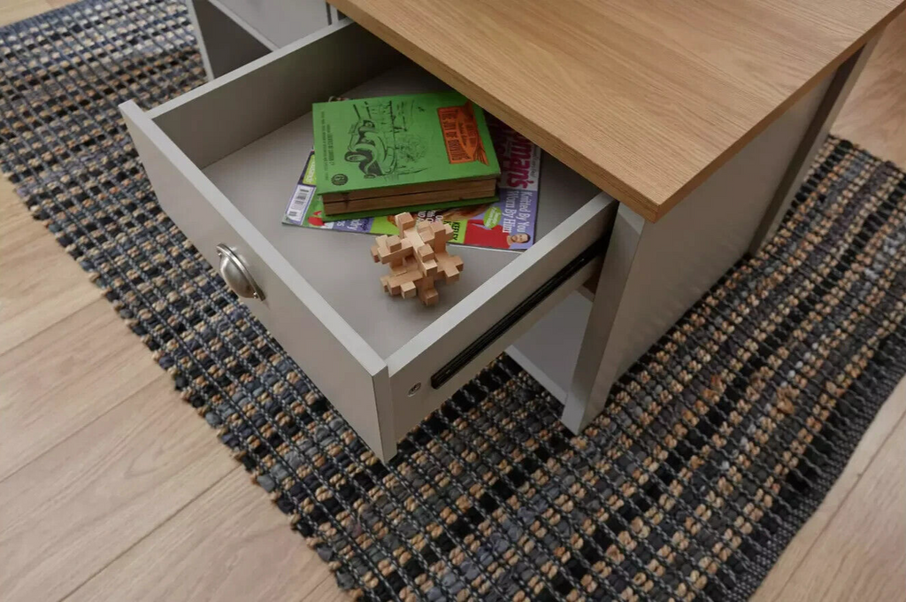 GFW Lancaster 2 Drawer Coffee Table - Grey