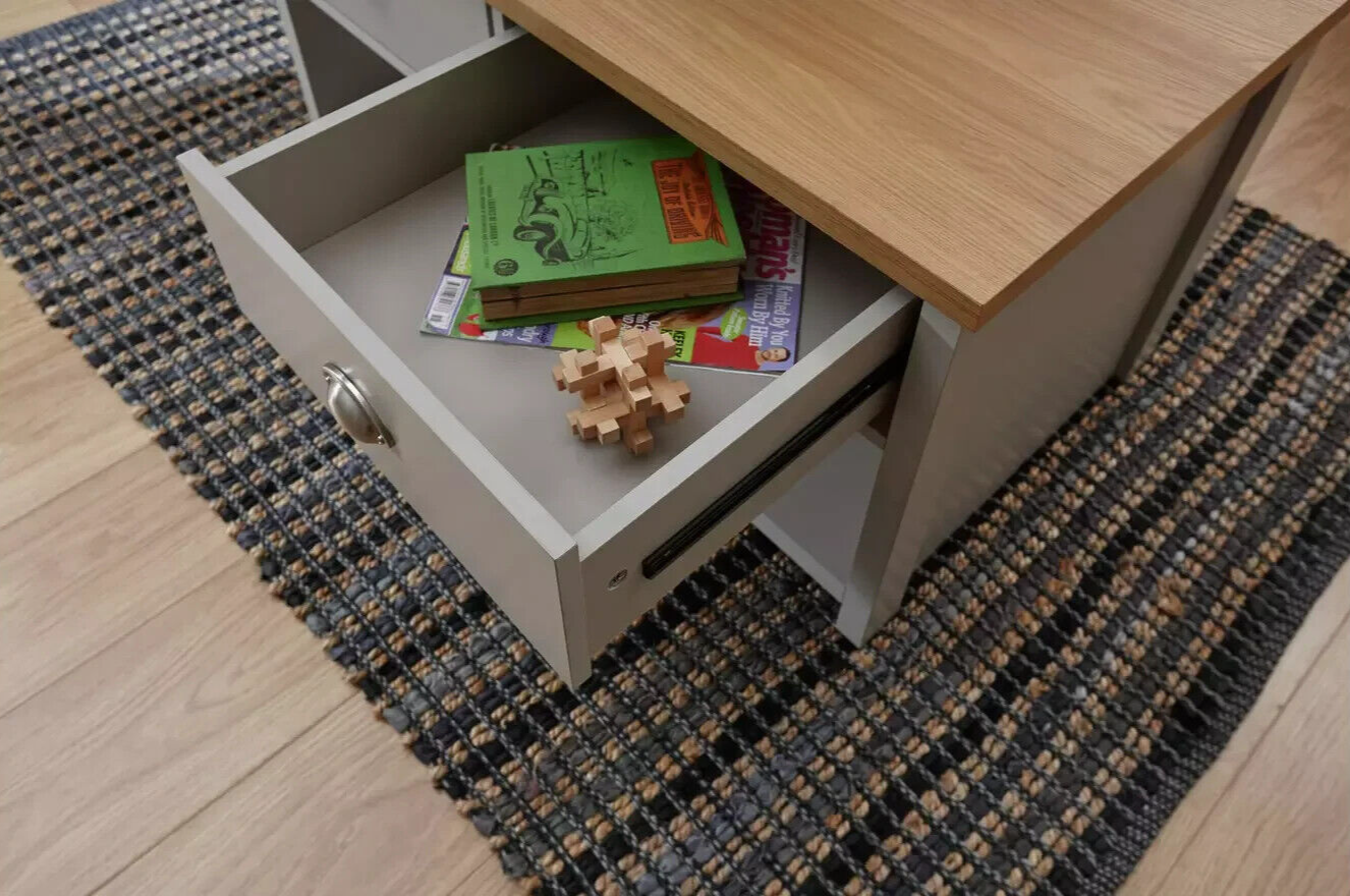 GFW Lancaster 2 Drawer Coffee Table - Grey