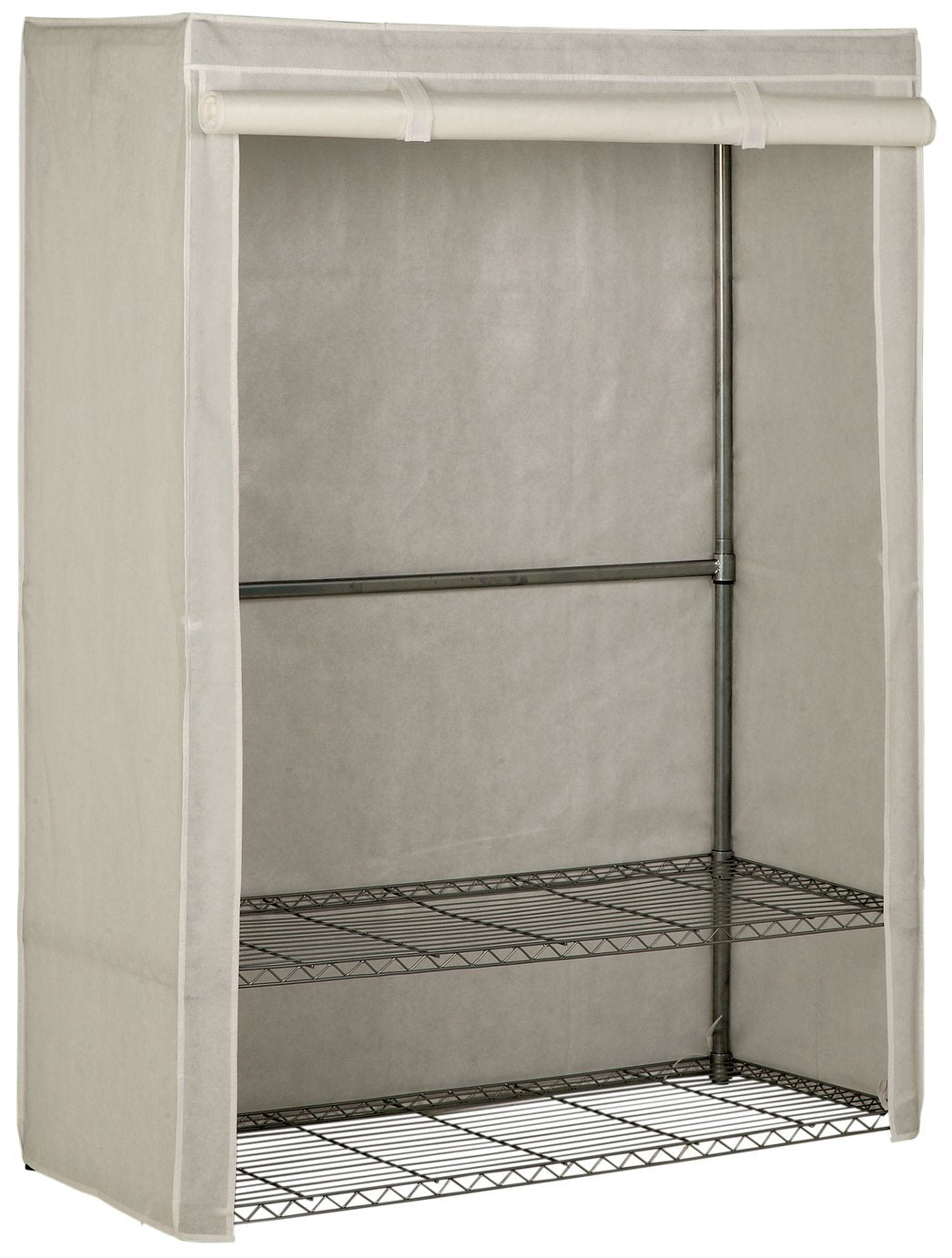 Home Double Heavy Duty Covered Rail - White | White Clothes Garment Storage Rail