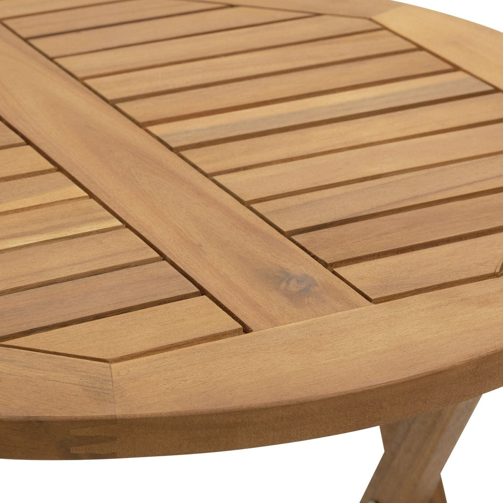 2 Seater Folding Wooden Garden Bistro Set - Brown