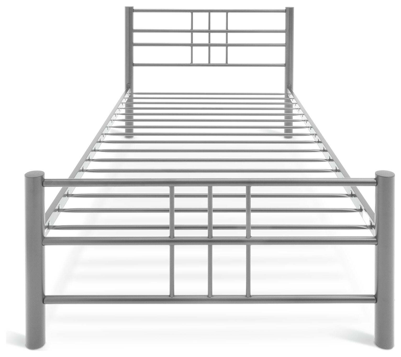 Home Atlas Single Metal Bed Frame - Silver