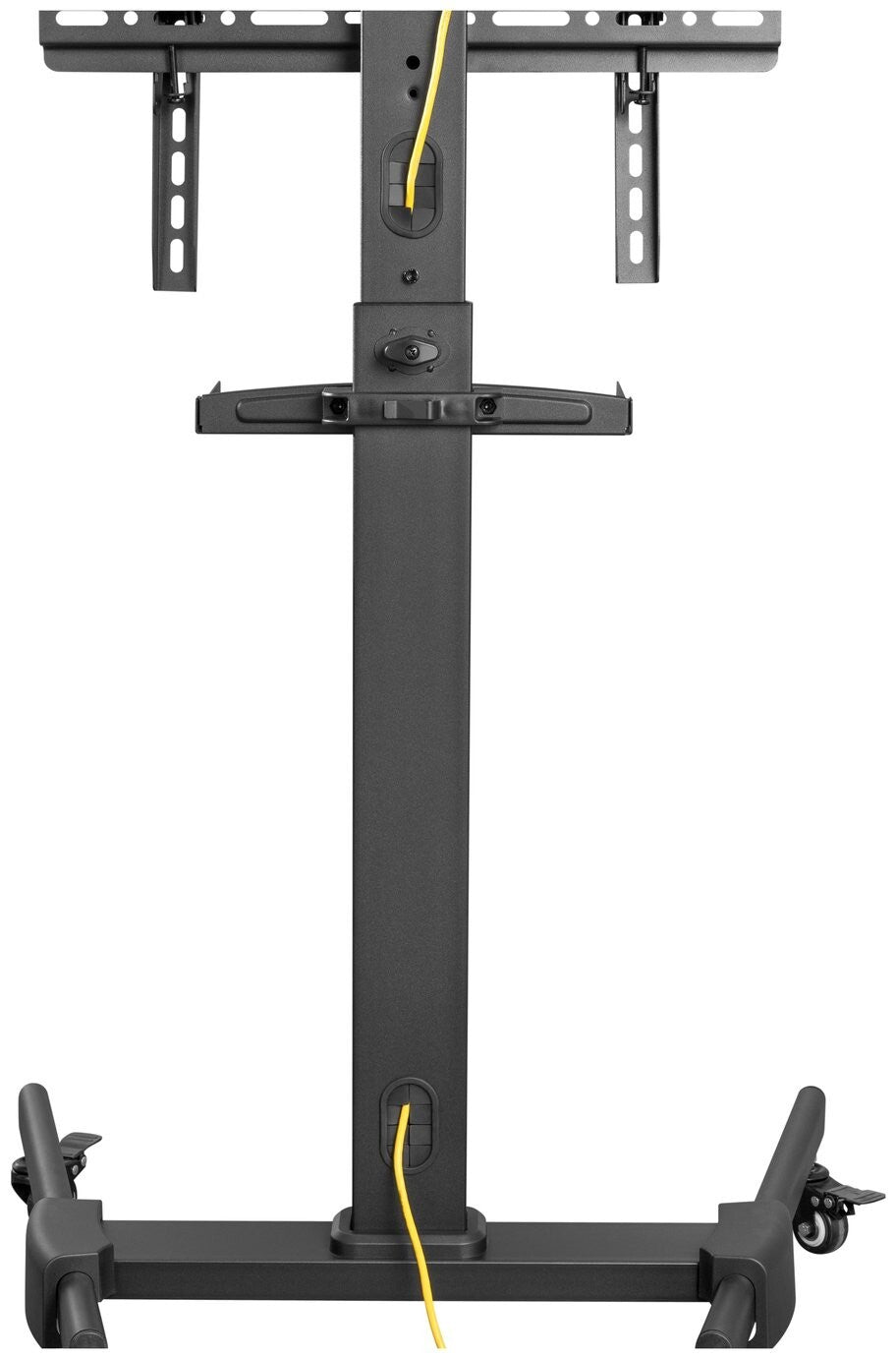 ProperAV Mobile TV Stand on Wheels Up to 55 Inch Black | Adjustable Rolling Cart