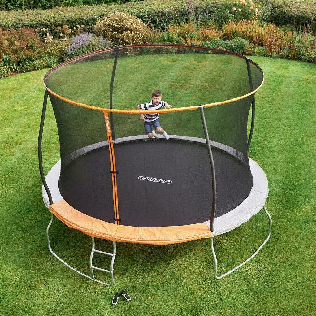 Sportspower 12ft Outdoor Kids Trampoline & Enclosure | Garden Jumping Trampoline