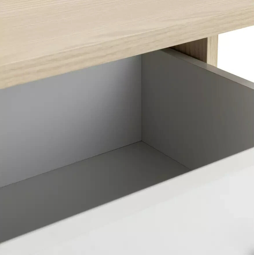Kids Malibu 3 Drawers Desk - White and Acacia