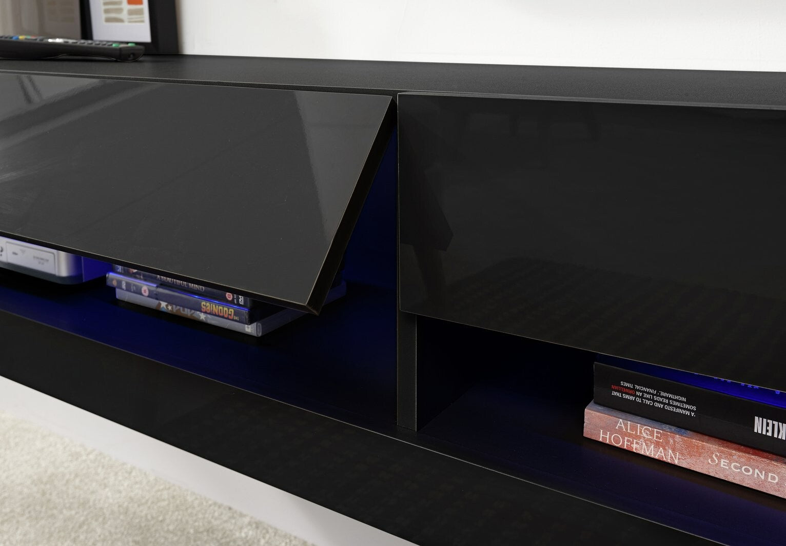 GFW Galicia 150cm LED Wall TV Unit - Black