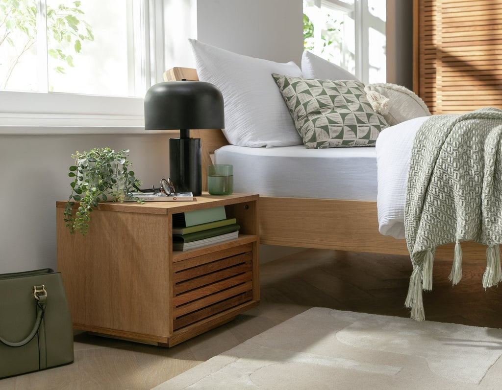 Max Oak Bedside Table - Oak | compact bedside table