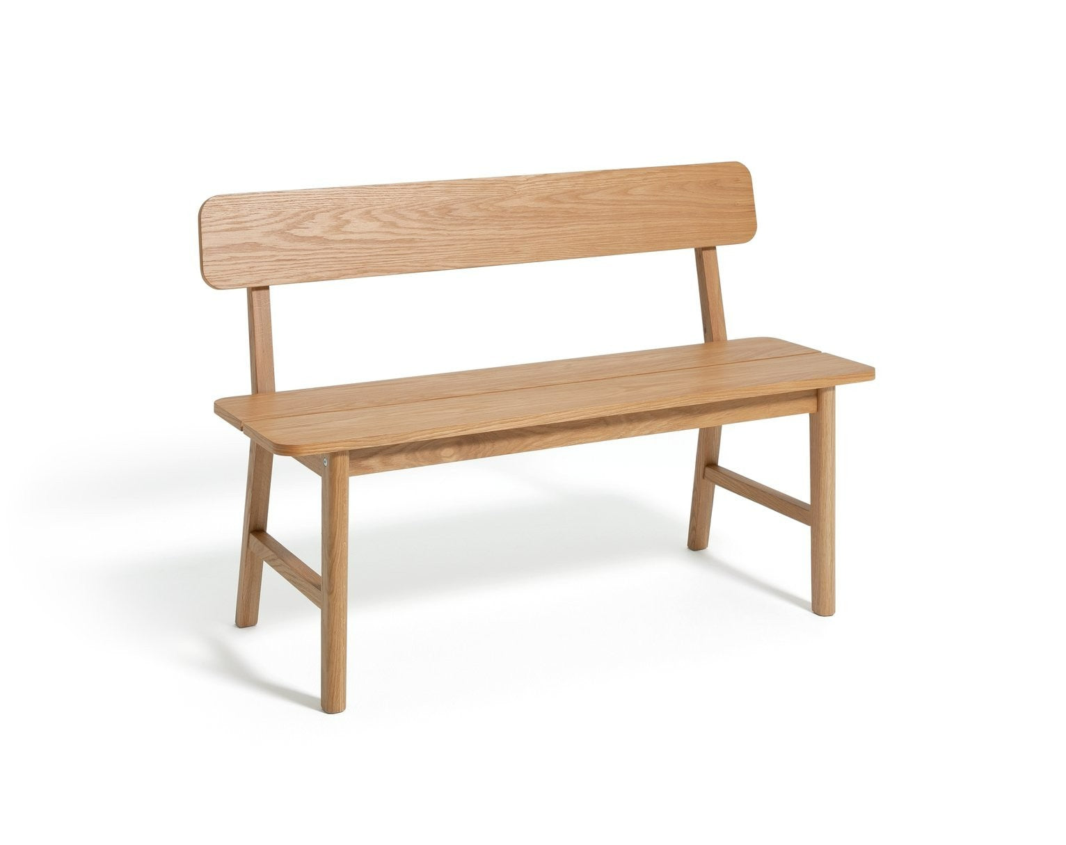 Nel Wood Veneer Dining Bench - Oak | Oak finish bench
