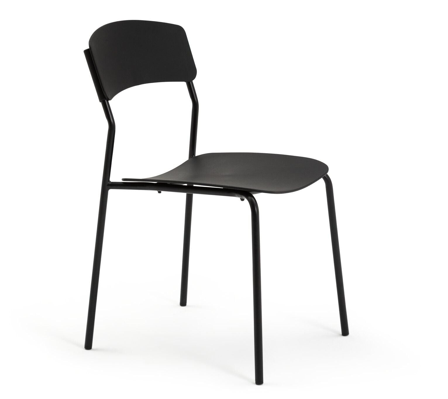 Stella Wood Effect Dining Table & 4 Black Chairs