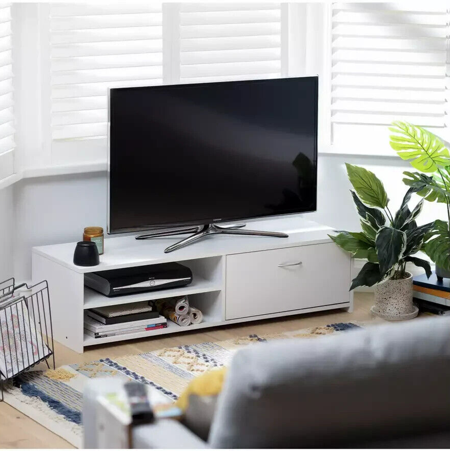 Habitat Squares 1 Drawer TV Unit - White ( B Grade 35899 )