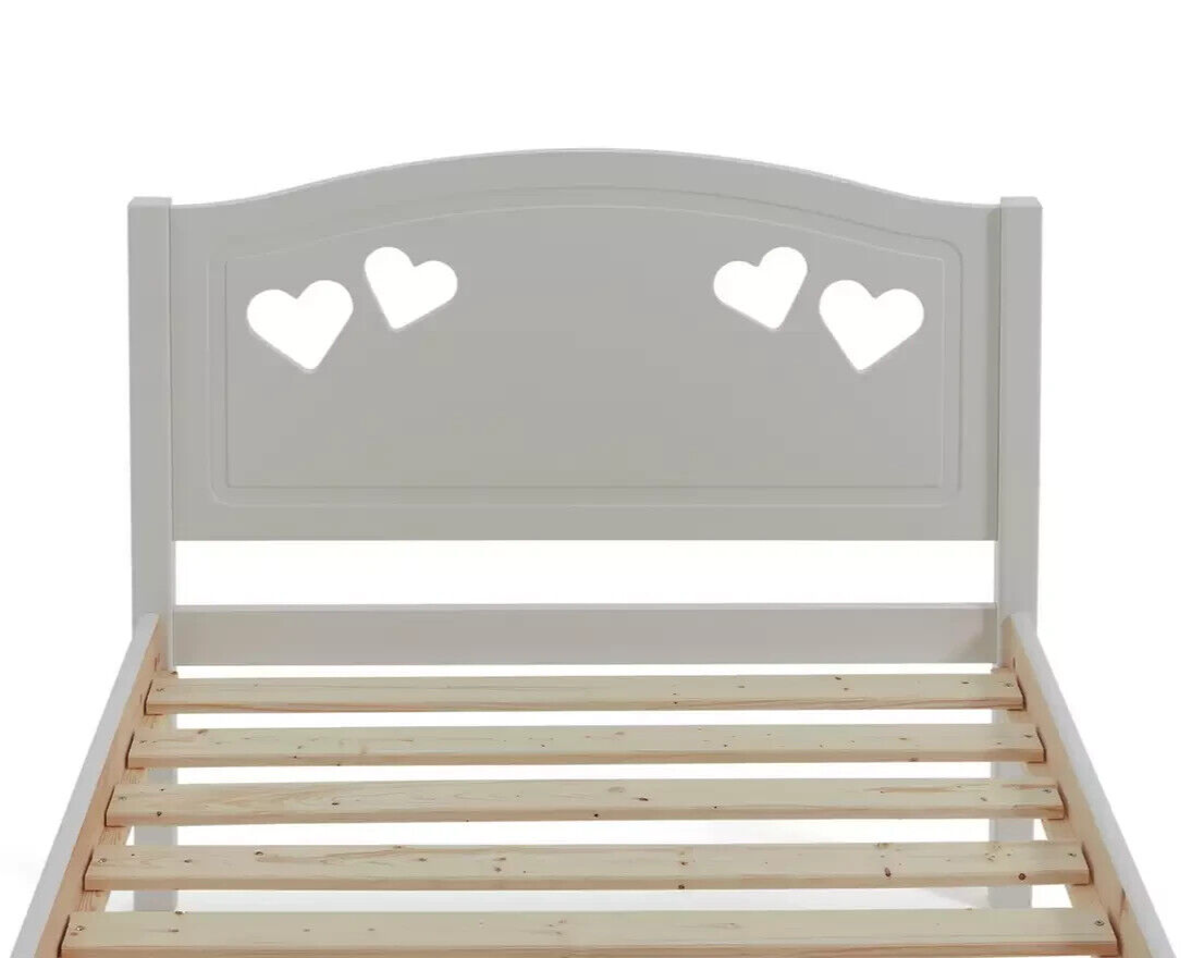 Mia Single Bed Frame - White | Bedroom Furniture for Kids or Guest Room Sleep