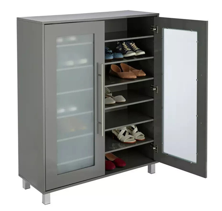 2 Door Lydiard Storage Shoe Cabinet - Grey