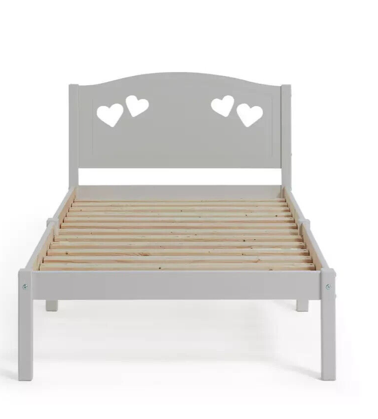 Mia Single Bed Frame - White With Memory Foam Mattress