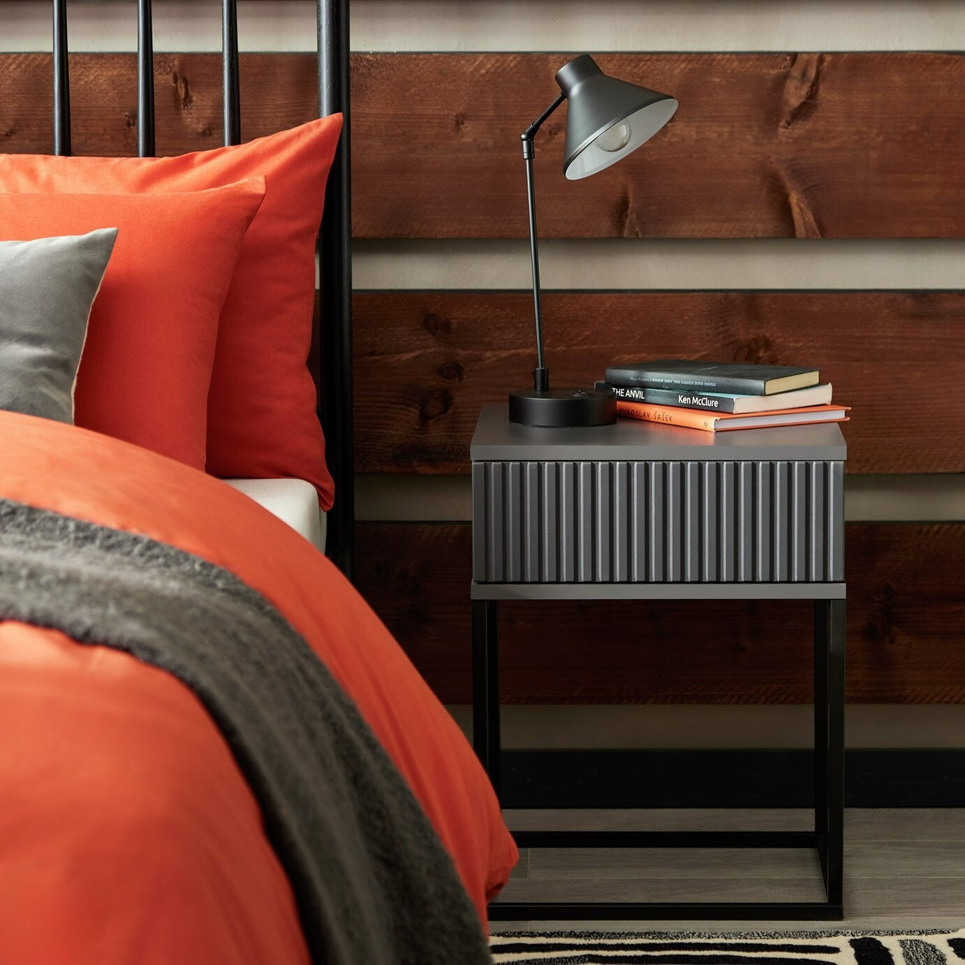 Digby 1 Drawer Bedside Table - Anthracite