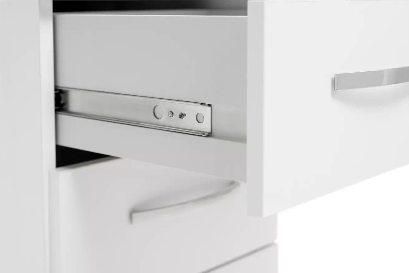Hallingford 3 Drawer Bedside Table -White Gloss