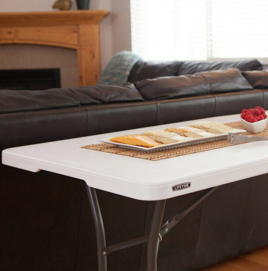 Lifetime 6ft Folding Plastic Camping Table |Portable Outdoor Picnic or BBQ Table